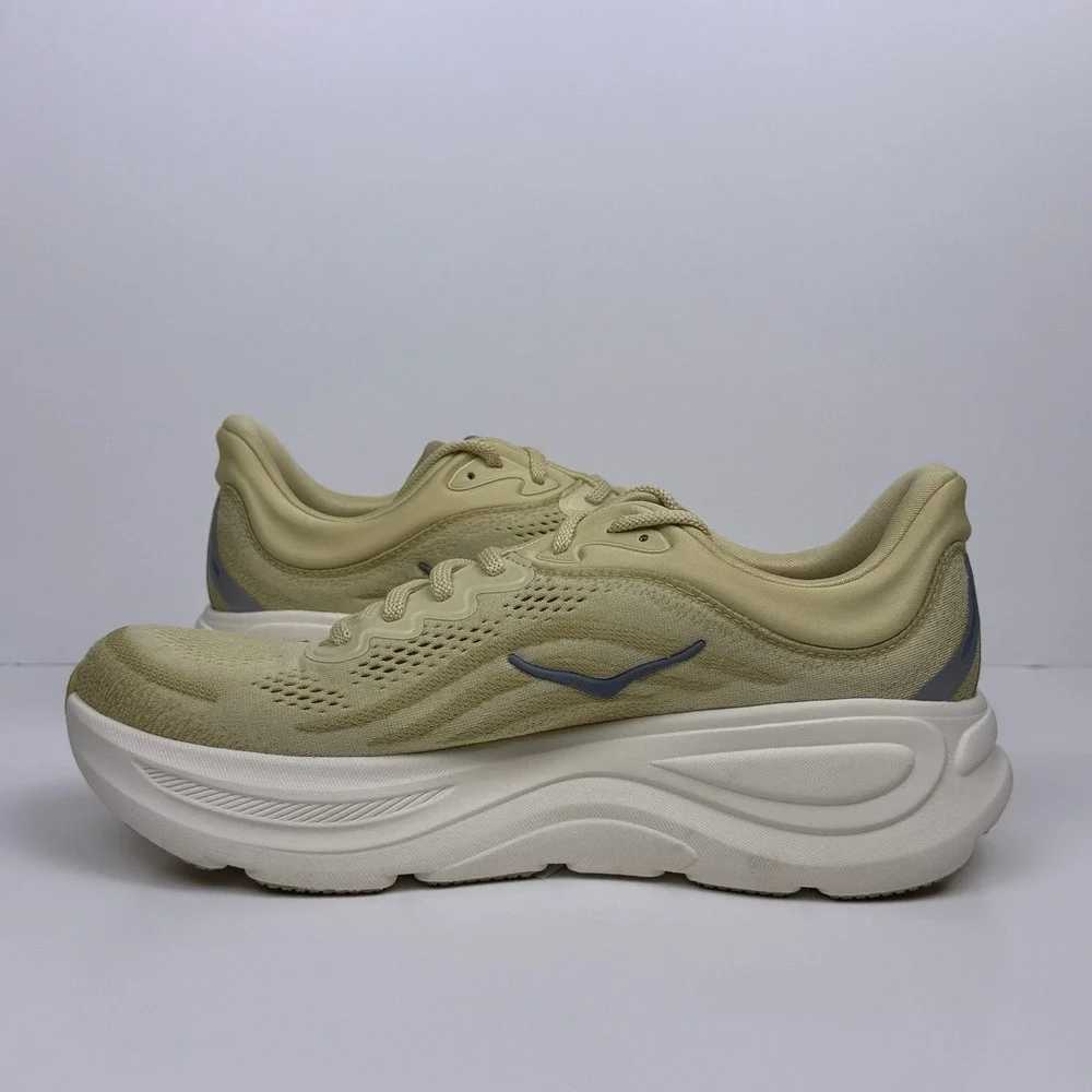 Hoka One One Bondi 9 GLM Running Shoe Men Sz 10 Beige/White 1179194/BRLYF Sample